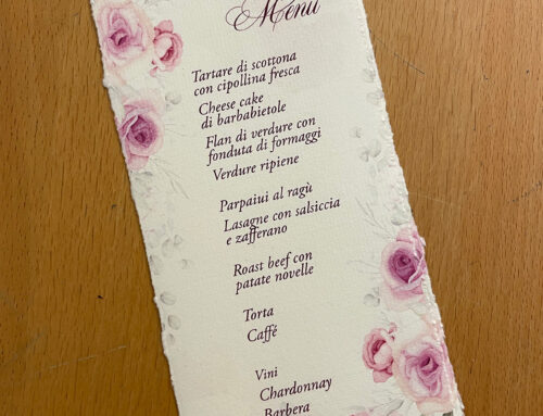 Menu in carta Amalfi tagliati a mano