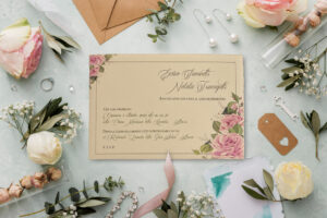 Partecipazione nozze color crema